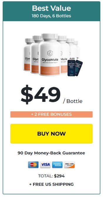 Order 6 bottles of GlycoMute for maximum benefits and value